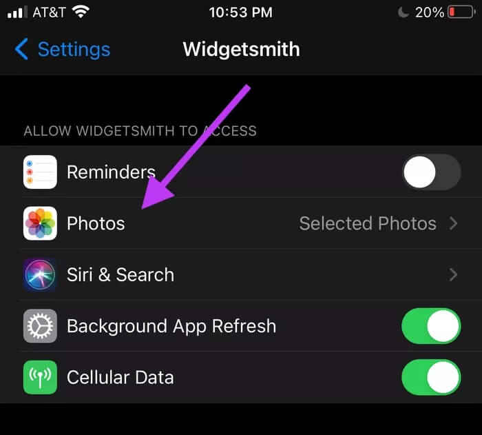 Widgetsmith-Settings-Photos_935adec67b324b146ff212ec4c69054f كيفية اختيار صور محددة للويدجت و أدوات الذكية مع iOS