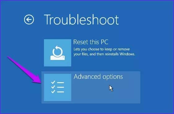 Windows-setup-troubleshoot-advanced-option_4d470f76dc99e18ad75087b1b8410ea9 أفضل 5 طرق لإصلاح خطأ الجهاز غير قابل للتمهيد على Windows 10