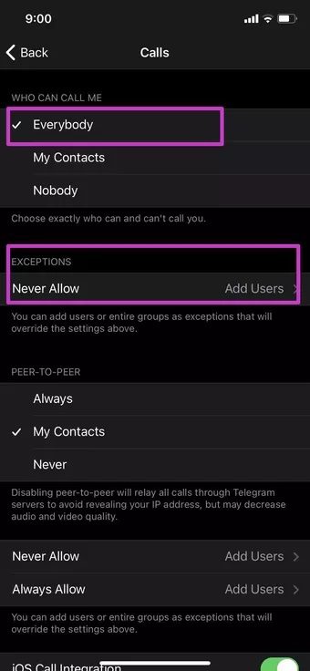 allow-everyone-to-call_7c4a12eb7455b3a1ce1ef1cadcf29289 أفضل 10 طرق لإصلاح عدم رنين مكالمات Telegram على iPhone