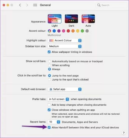 allow-handoff-on-mac-device_4d470f76dc99e18ad75087b1b8410ea9 كيفية استخدام الحافظة العالمية على نظام Mac