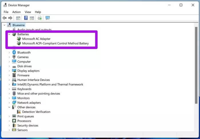 check-battery-from-device-manager_935adec67b324b146ff212ec4c69054f أفضل 9 طرق لإصلاح عدم شحن الكمبيوتر المحمول الذي يعمل بنظام Windows 10