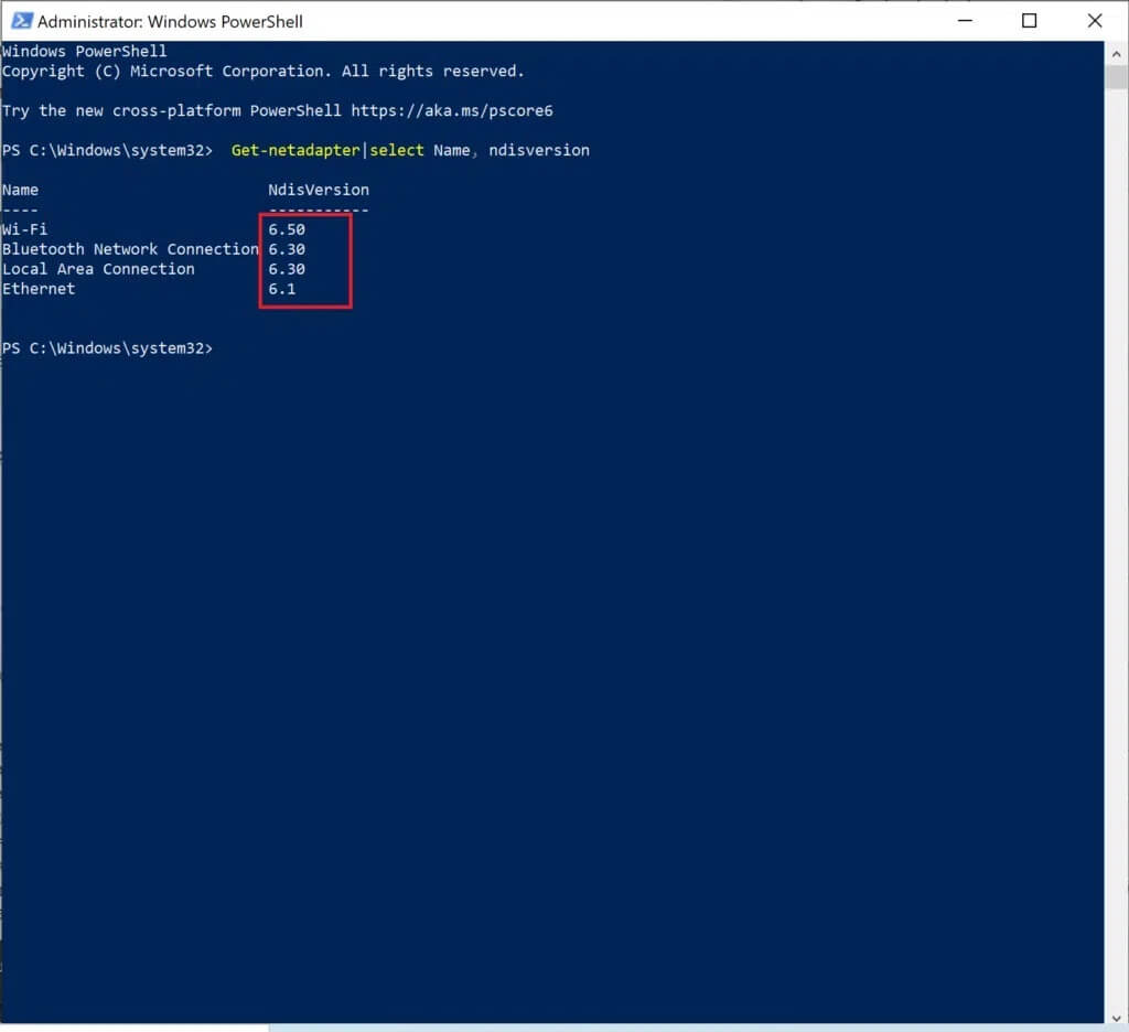 check-the-number-under-ndisversion-1024x936-1 إصلاح عدم عمل Miracast على Windows 10