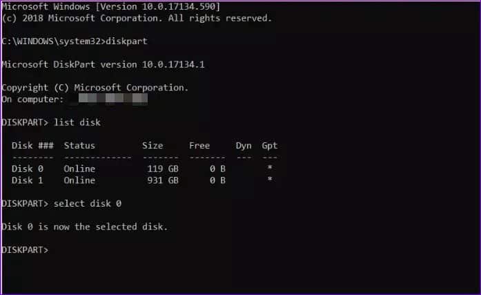 command-prompt-select-where-disk-is-located_4d470f76dc99e18ad75087b1b8410ea9 أفضل 5 طرق لإصلاح خطأ الجهاز غير قابل للتمهيد على Windows 10