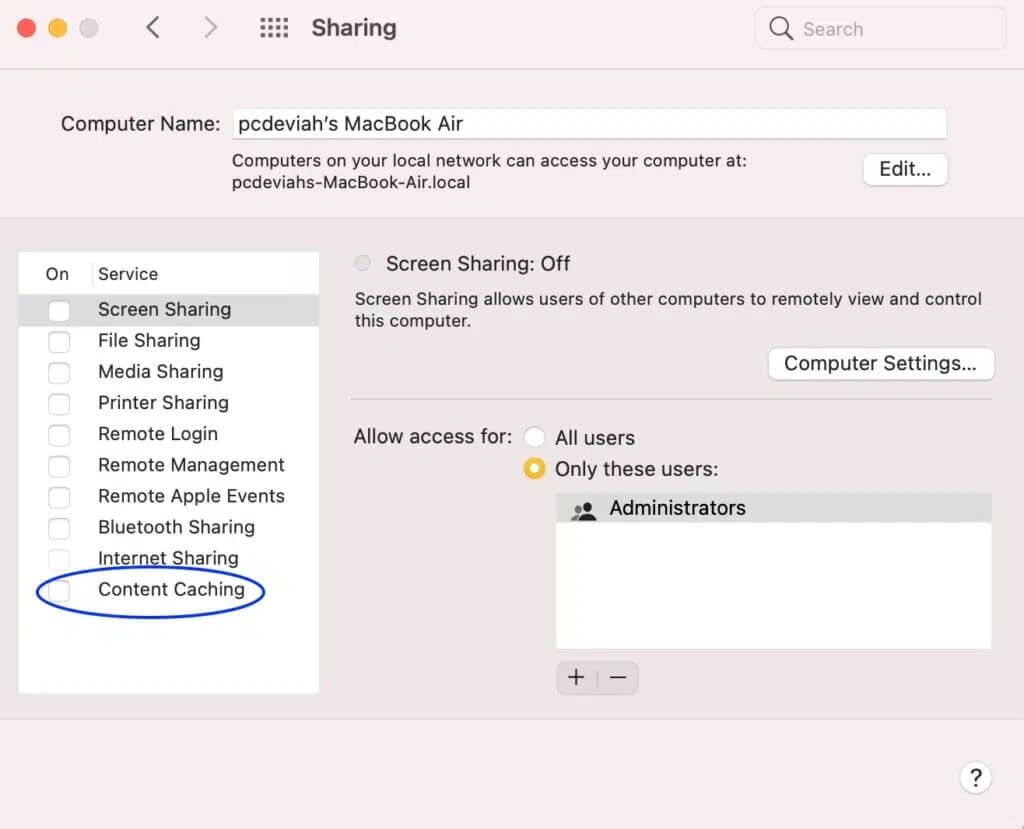 content-caching-1024x829-1 كيفية إصلاح خطأ فشل تثبيت macOS