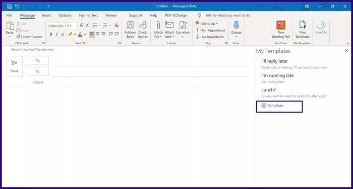 create-email-template-in-microsoft-outlook-step-4_935adec67b324b146ff212ec4c69054f كيفية إنشاء قوالب بريد إلكتروني في Microsoft Outlook