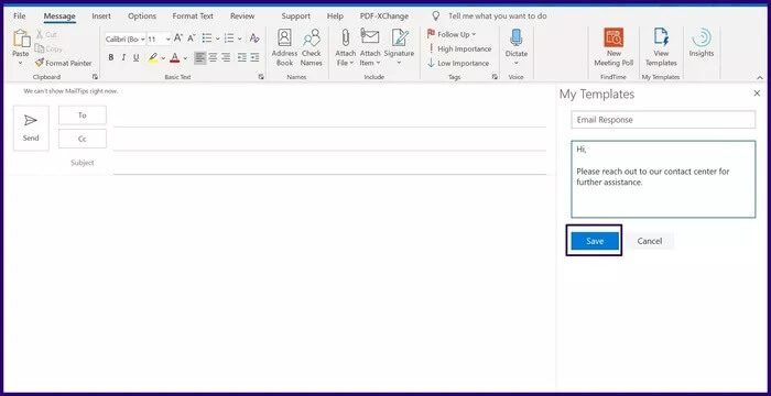 create-email-template-in-microsoft-outlook-step-6_935adec67b324b146ff212ec4c69054f كيفية إنشاء قوالب بريد إلكتروني في Microsoft Outlook
