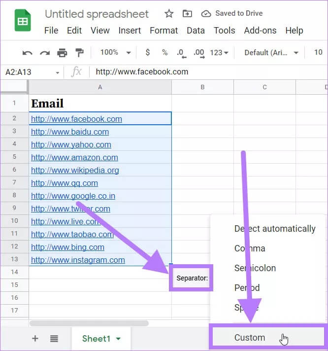 custom-url-separator_4d470f76dc99e18ad75087b1b8410ea9 كيفية استخدام نص مقسم إلى أعمدة في جداول بيانات Google