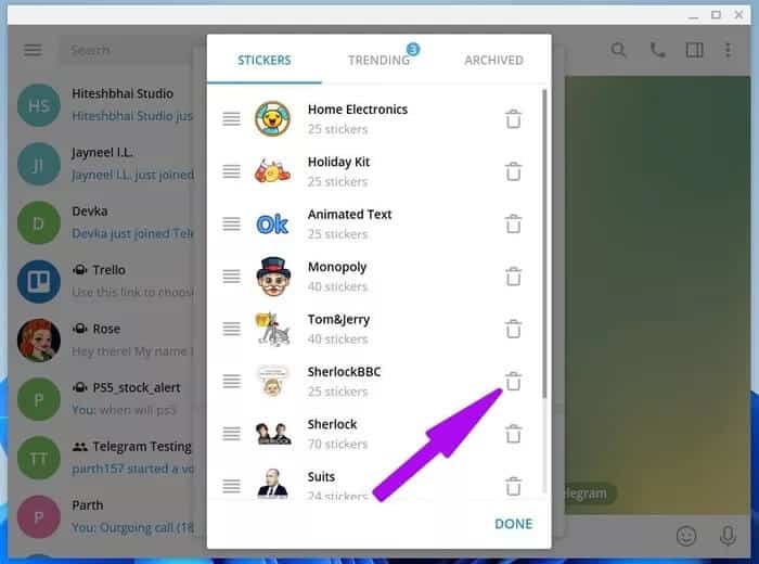 كيفية إزالة حزم ملصقات Telegram من الهاتف المحمول وسطح المكتب - %categories