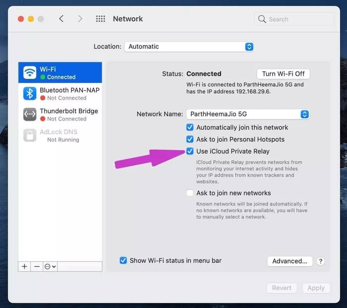 disable-iCloud-Private-Relay_935adec67b324b146ff212ec4c69054f أفضل الطرق لإصلاح مشكة عدم عثور متصفح Safari على خادم على Mac