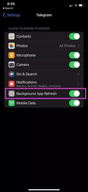 enable-background-app-refresh_7c4a12eb7455b3a1ce1ef1cadcf29289 أفضل 10 طرق لإصلاح عدم رنين مكالمات Telegram على iPhone