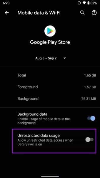 enable-unrestricted-data-usage_2021-09-02-130904_7c4a12eb7455b3a1ce1ef1cadcf29289 أفضل 7 طرق لإصلاح خطأ مطلوب مصادقة متجر Google Play