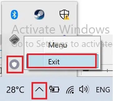 exit-vpn-from-taskbar كيفية إصلاح خطأ Hulu Token 5