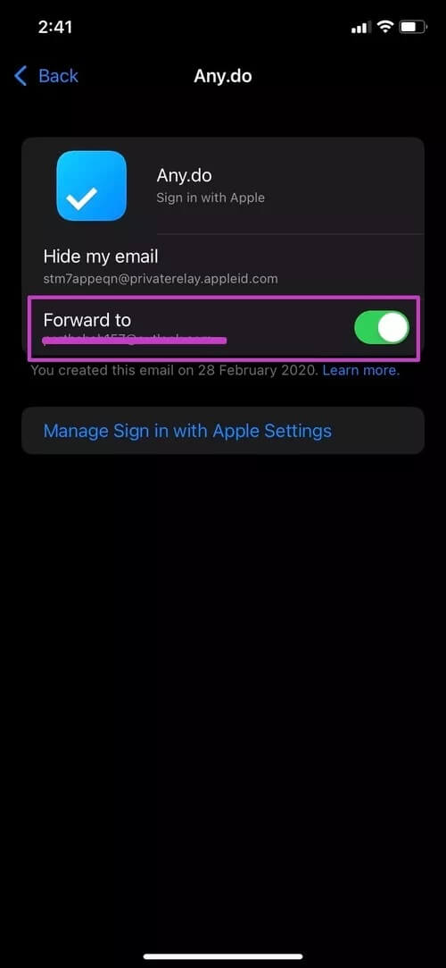 forward-email-to-main-inbox_40dd5eab97016030a3870d712fd9ef0f كيفية إنشاء واستخدام عنوان بريد إلكتروني مخصص على iPhone