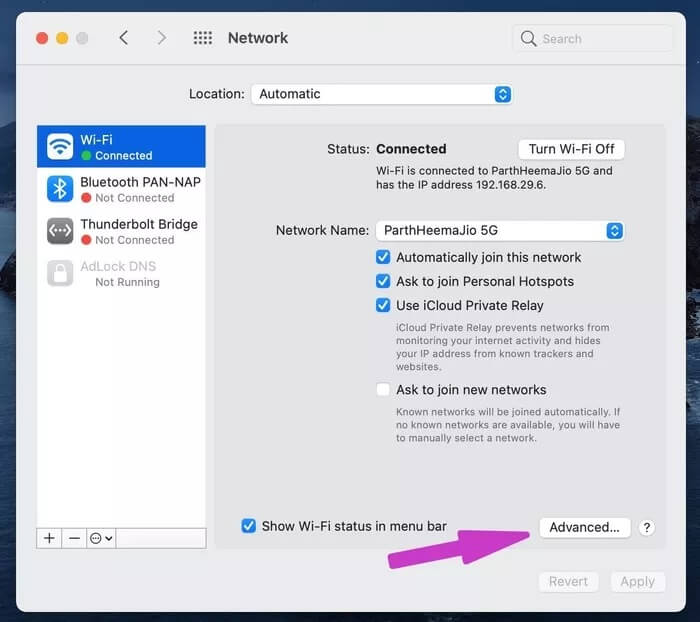go-to-advanced-menu_935adec67b324b146ff212ec4c69054f أفضل الطرق لإصلاح مشكة عدم عثور متصفح Safari على خادم على Mac