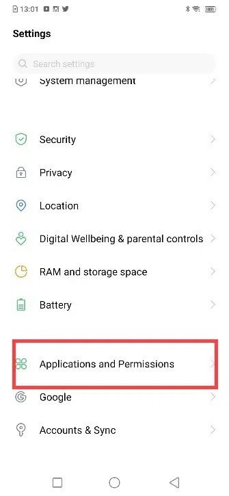 go-to-applications-section-phone-settings كيفية إصلاح خطأ Hulu Token 5