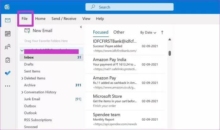 go-to-file_935adec67b324b146ff212ec4c69054f كيفية دمج Gmail في Outlook على الويب والجوال