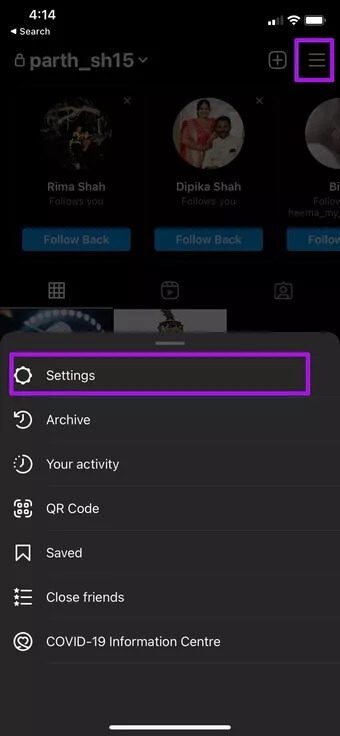 go-to-instagram-settings_7c4a12eb7455b3a1ce1ef1cadcf29289 8 أفضل الطرق لإصلاح مشكلة عدم تمكن Instagram من تحديث التغذية