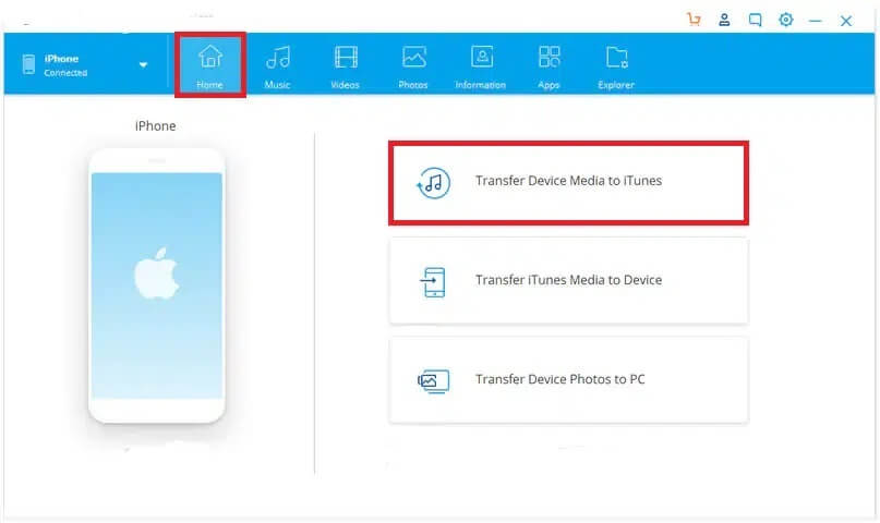 go-to-the-home-screen-and-click-on-transfer-device كيفية نقل الموسيقى من القرص المضغوط إلى iPhone