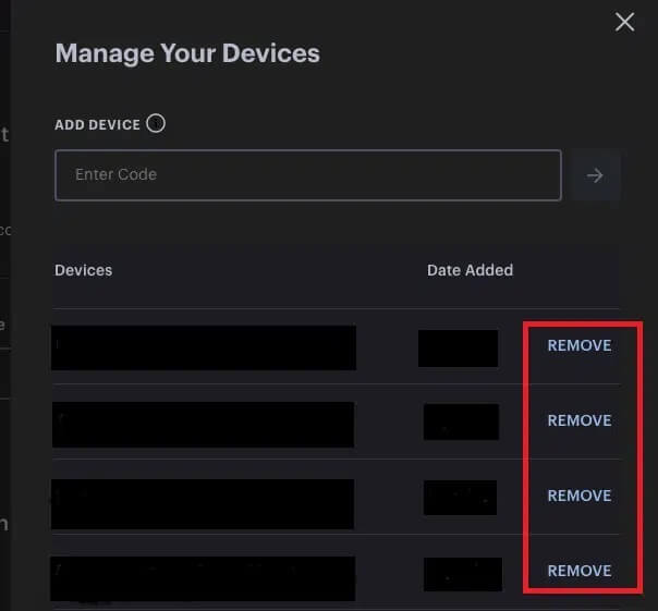 here-click-on-remove-for-all-linked-devices كيفية إصلاح خطأ Hulu Token 3