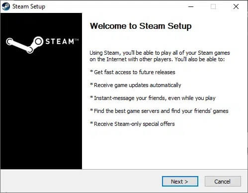 here-click-on-the-next-greatergreater-next-button كيفية إصلاح Steam لا يقوم بتحميل الألعاب