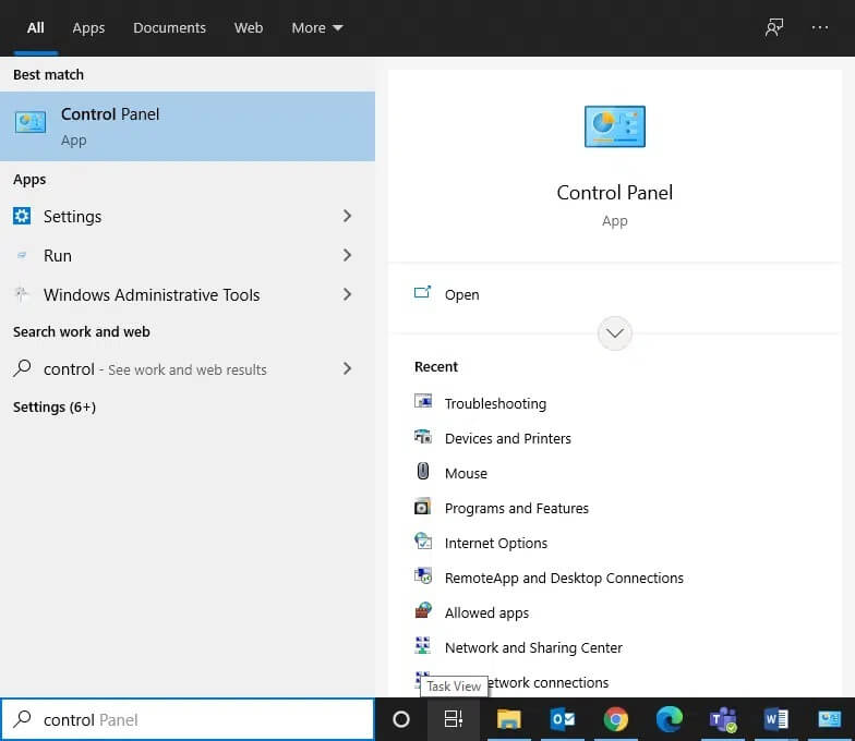 hit-the-windows-key-and-type-control-panel-in-the-2 لماذا يتم قطع اتصال الإنترنت لدي كل بضع دقائق؟
