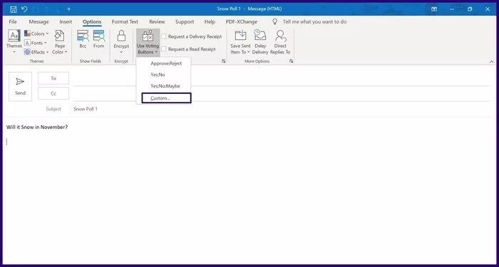 كيفية إنشاء استطلاع باستخدام أزرار التصويت في Microsoft Outlook - %categories