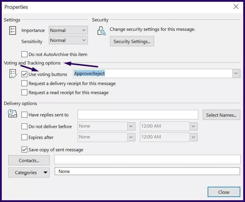 كيفية إنشاء استطلاع باستخدام أزرار التصويت في Microsoft Outlook - %categories