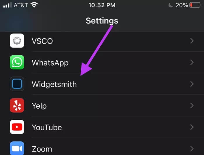 iPhone-Settings-Widgetsmith-App_935adec67b324b146ff212ec4c69054f كيفية اختيار صور محددة للويدجت و أدوات الذكية مع iOS