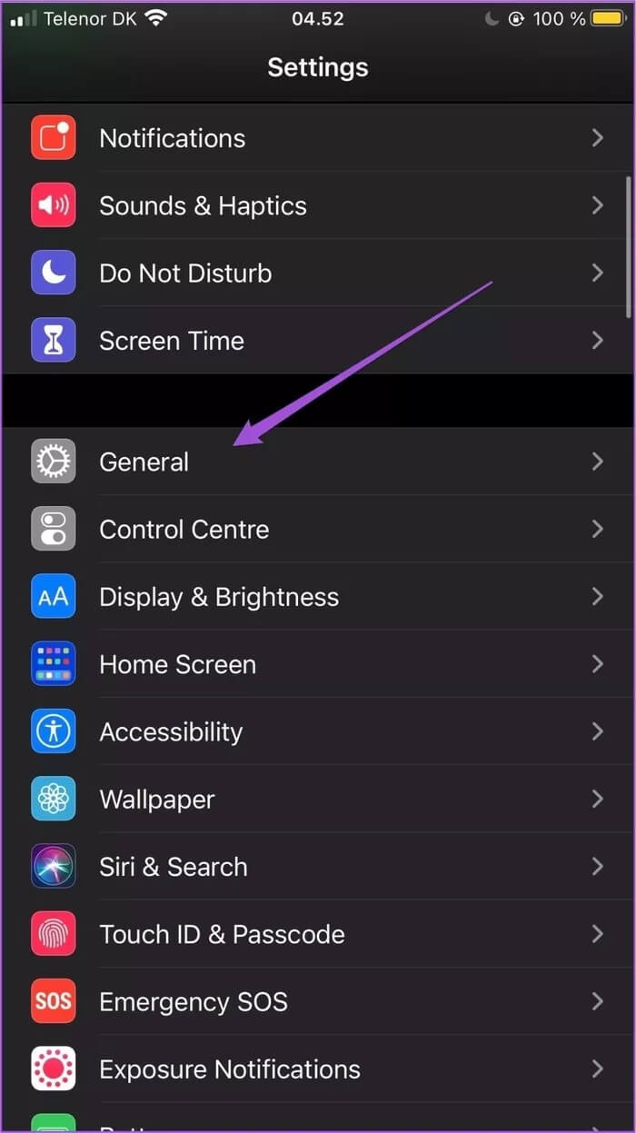 iphone-settings-general_935adec67b324b146ff212ec4c69054f كيفية إصلاح انقطاع اتصال iPhone بجهاز Mac