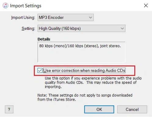 itunes-use-error-connection-when-using-audio-cd كيفية نقل الموسيقى من القرص المضغوط إلى iPhone