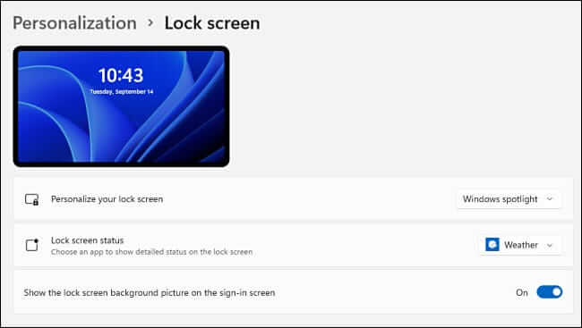 lock_screen_settings كيفية تخصيص شاشة القفل على Windows 11