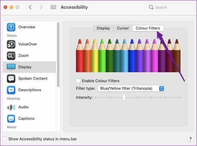 mac-accessibility-color-filters_4d470f76dc99e18ad75087b1b8410ea9 أفضل 5 تعديلات لإعدادات شاشة Mac للاستمتاع بصور أفضل