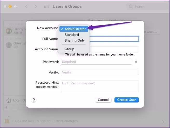 mac-administrator-dropdown-menu_4d470f76dc99e18ad75087b1b8410ea9 كيفية إضافة أو إزالة المسؤولين على Mac