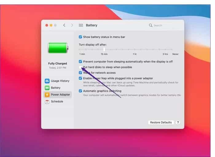 mac-put-hard-disks-to-sleep_935adec67b324b146ff212ec4c69054f كيفية إصلاح استنزاف بطارية جهاز Mac بسرعة بعد إغلاق التطبيقات