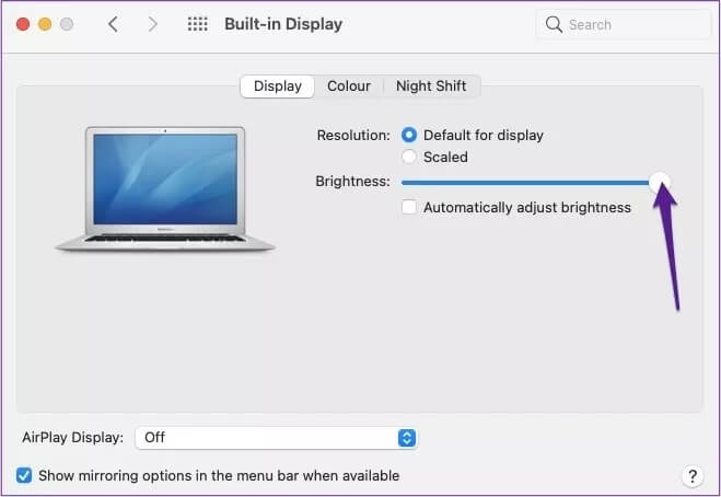 macos-built-in-display_4d470f76dc99e18ad75087b1b8410ea9 كيفية إصلاح استنزاف بطارية جهاز Mac بسرعة بعد إغلاق التطبيقات
