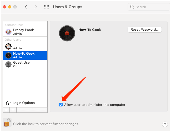 macos-user-admin-rights-allow كيفية حذف حساب مستخدم على جهاز Mac