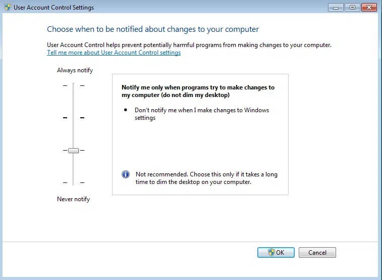 notify-me-only-when-programs-try-to-make-changes-t كيفية تمكين التحكم في حساب المستخدم في أنظمة Windows
