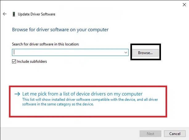 now-click-on-browse-my-computer-for-driver-softwa إصلاح خطأ موارد النظام غير الكافية لإكمال API