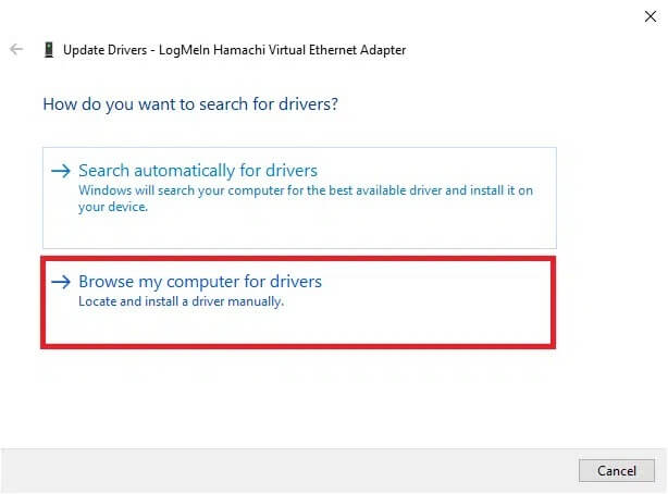 now-click-on-browse-my-computer-for-drivers-to-lo-2 كيفية إصلاح مشكلة Hamachi Tunnel