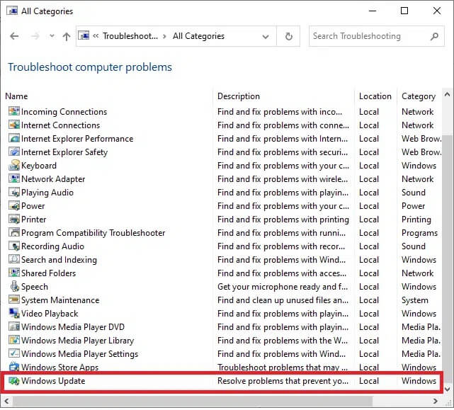 now-click-on-the-windows-update-option كيفية إصلاح رمز الخطأ 0x80004005