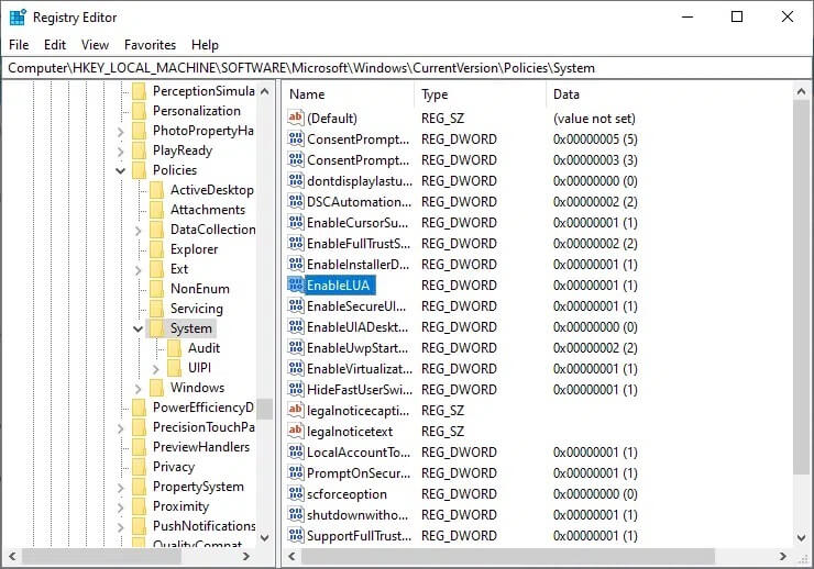 now-double-click-on-enablelua كيفية تمكين التحكم في حساب المستخدم في أنظمة Windows