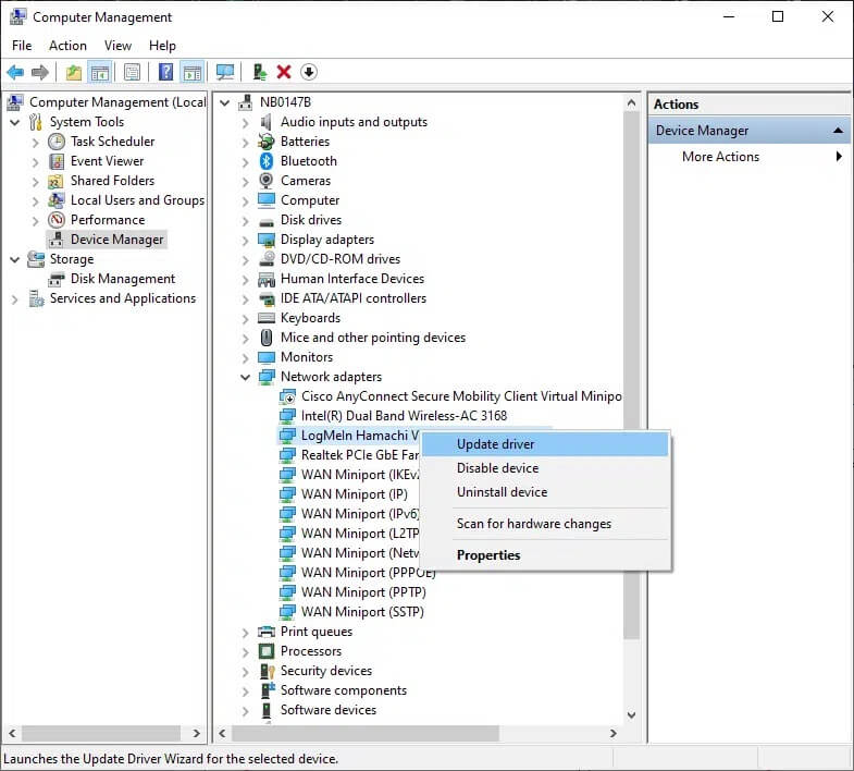 now-right-click-on-logmein-hamachi-virtual-ethern كيفية إصلاح مشكلة Hamachi Tunnel