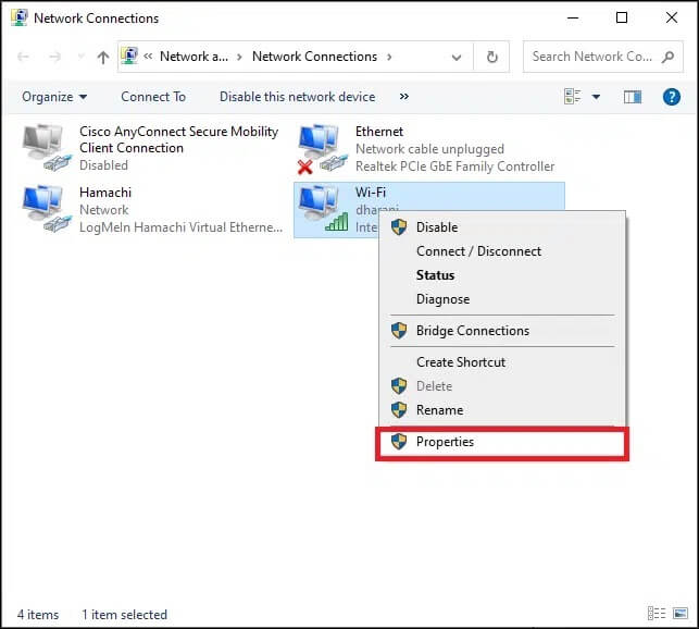 now-right-click-on-your-network-connection-and-cl كيفية إصلاح مشكلة Hamachi Tunnel