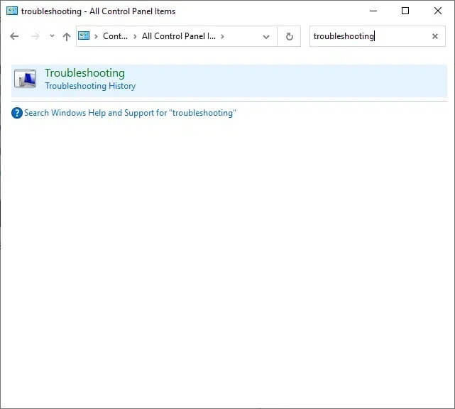 now-search-for-the-troubleshooting-option-using-t كيفية إصلاح رمز الخطأ 0x80004005