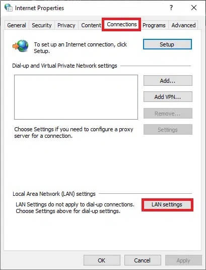 now-switch-to-the-connections-tab-and-click-on-la كيفية إصلاح Steam لا يقوم بتحميل الألعاب