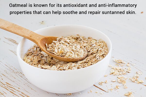 8 علاجات منزلية لاحمرار البشرة من جراء التعرض لأشعة الشمس - skin-beauty oatmeal helps to reduce sun tan - 8 علاجات منزلية لاحمرار البشرة من جراء التعرض لأشعة الشمس