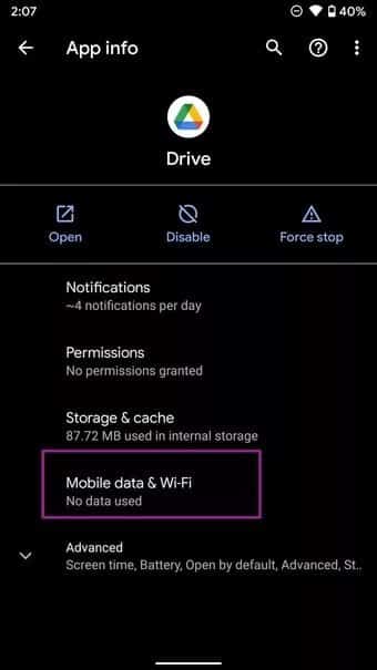 open-mobile-data-and-wifi-menu_2021-09-07-085537_7c4a12eb7455b3a1ce1ef1cadcf29289 أفضل 8 طرق لإصلاح تحميل Google Drive غير المكتمل على Android