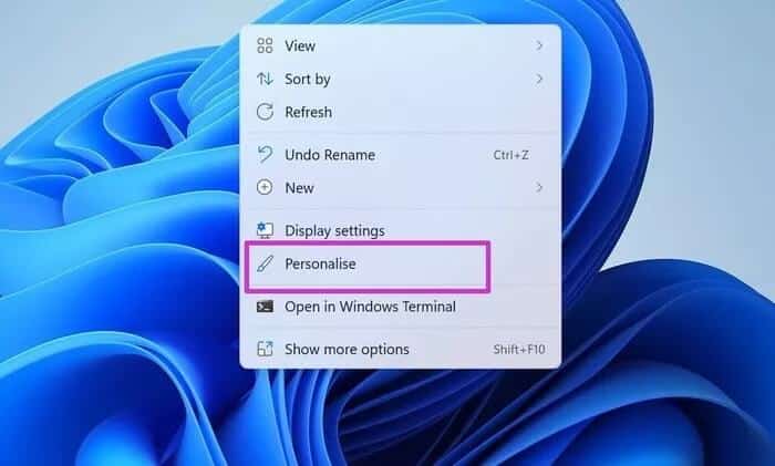 open-personalize-menu_935adec67b324b146ff212ec4c69054f أفضل 8 طرق لإصلاح اختفاء الرموز من سطح المكتب على Windows 10 و 11
