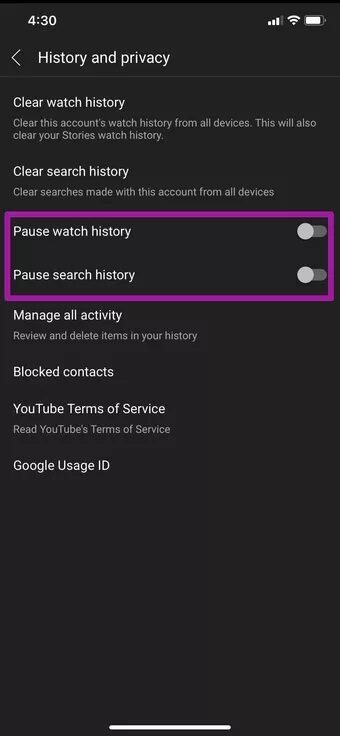 pause-watch-history-and-search-history_7c4a12eb7455b3a1ce1ef1cadcf29289 كيفية إعادة تعيين سجل مشاهدة YouTube