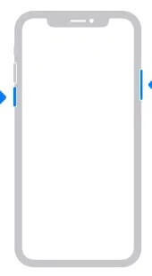 press-and-hold-the-volume-down-side-buttons-simu لماذا تم تجميد وتوقف جهاز iPhone الخاص بي ولا إيقافه أو إعادة تشغيله
